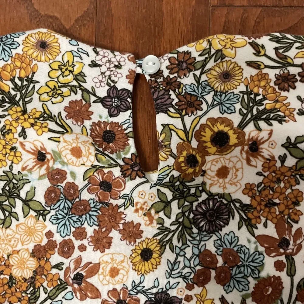 Bonnie Jean Blossom Floral Empire Dress NWT girls Size 12 Brown Blue‎ Flowers